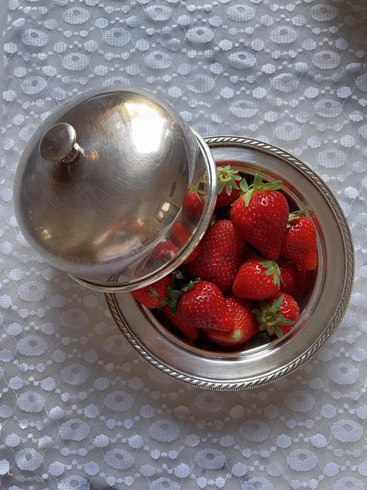 Rare Antique Silver Butter Dish - Vintage Cloche - Antique Silverware - Sheffield, England